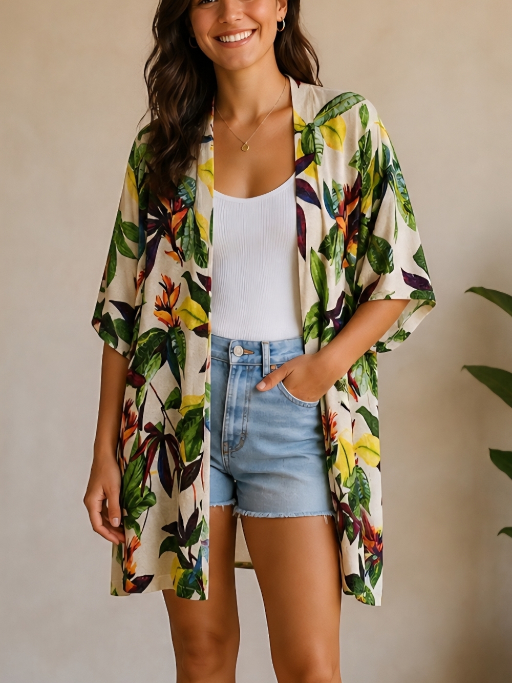 NWT Chico's Tropical Floral Sweater Cardigan Lightweight Size 2- Large